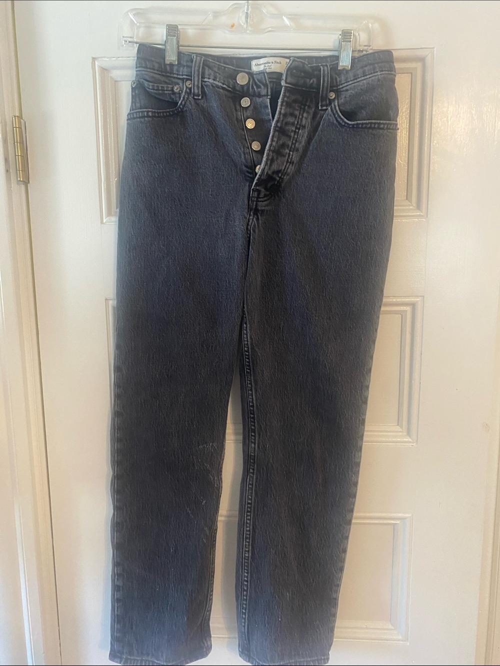 Abercrombie & Fitch Black High-Rise Button-Fly Jeans